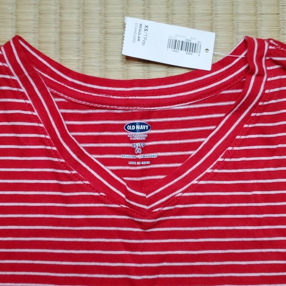 Old Navy Striped Long-Sleeve V-Neck T-Shirt, sz XS - Picture 2 of 4